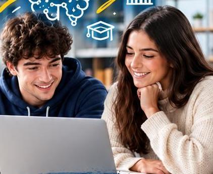 Due studenti studiano insieme con un computer