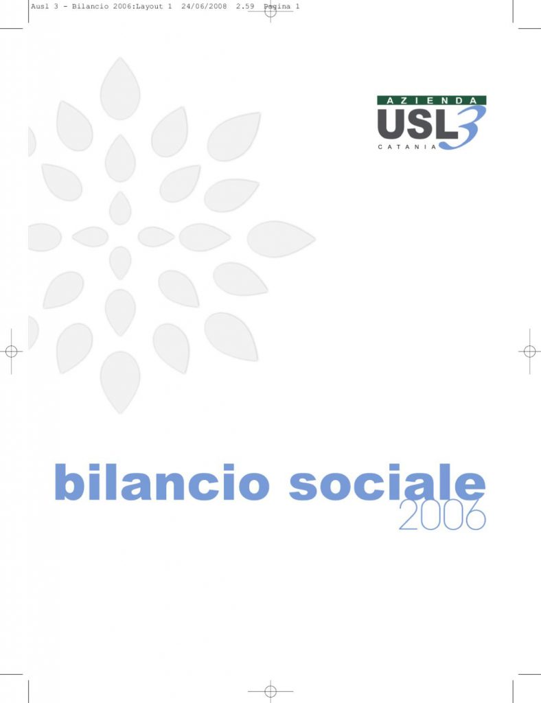 Bilancio Sociale 2006 Azienda USL3 Catania