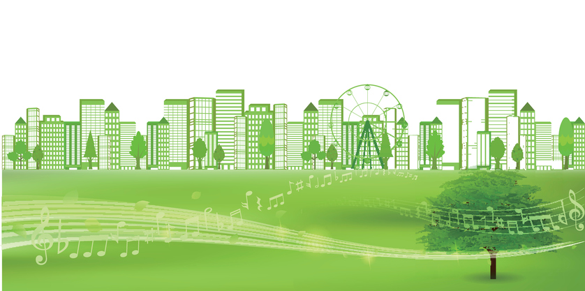 City fresh green eco background