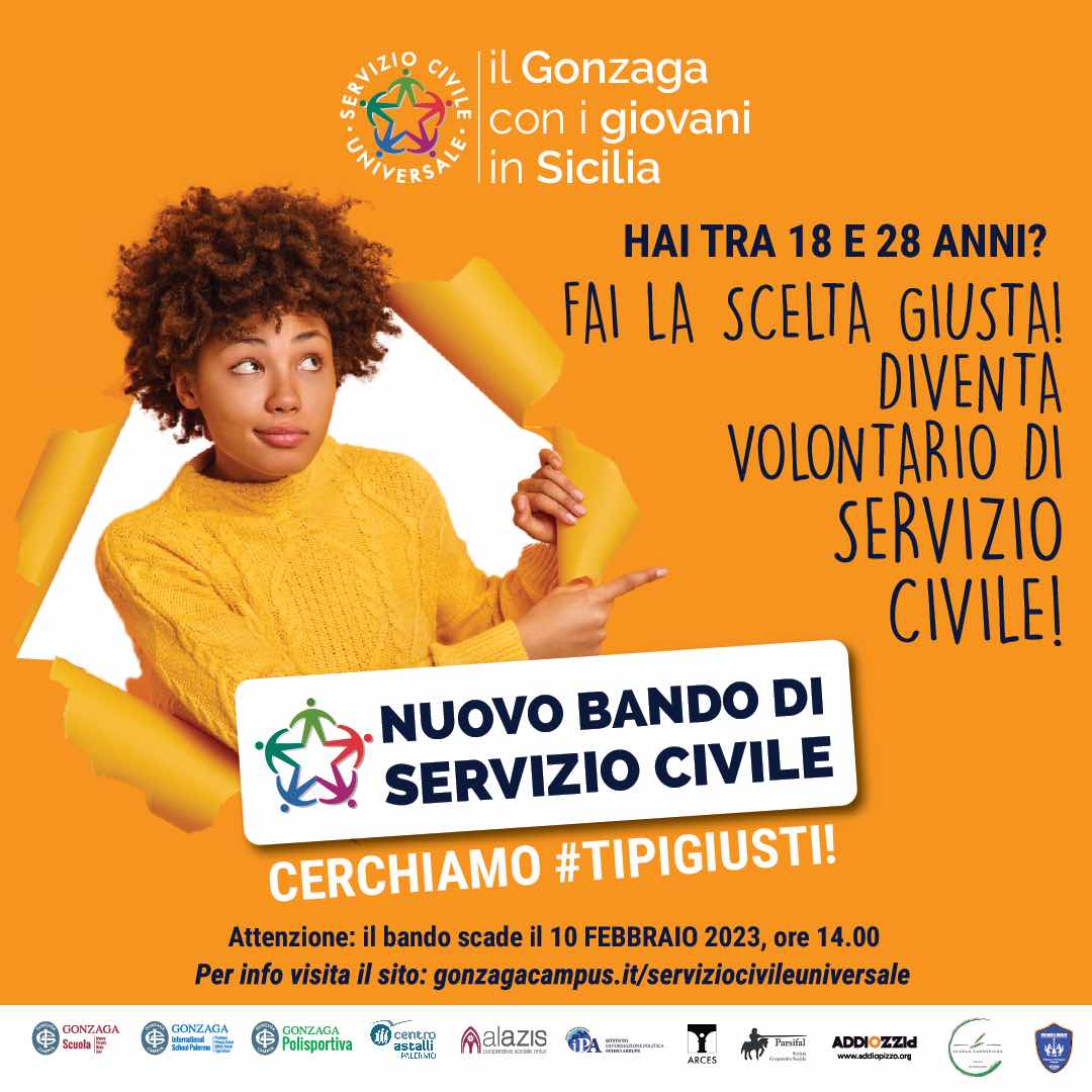 Gener… Azioni di comunità, progetto per il Servizio Civile della rete “Con il Gonzaga, per i Giovani, in Sicilia“.  9 volontari con Arces